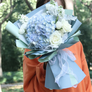 领香鲜花速递向日葵绣球混搭清新韩式花束送老婆老师女友闺蜜生日礼物