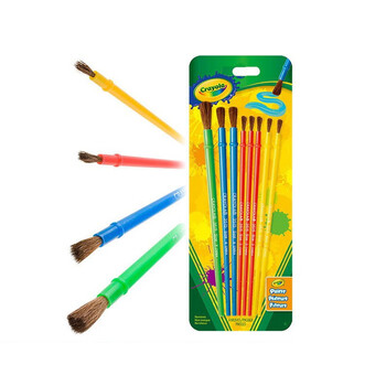 【全网低价】绘儿乐 Crayola 儿童颜料画刷绘画工具画具水彩美术画刷8支装05-3516