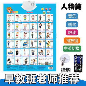 婴幼儿儿童有声挂图宝宝学习早教启蒙点读发声书墙贴学习认字唐诗儿歌