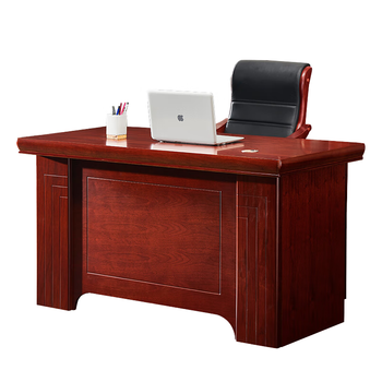 中伟（ZHONGWEI）E0级老板桌办公桌油漆商务办公室实木贴皮主管桌职员办公桌1.4米