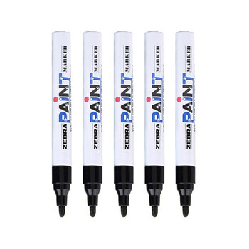 斑马牌（ZEBRA）油漆笔 油性记号笔 大号物流笔签名笔/马克笔 PAINT-MOP 黑色 5支装