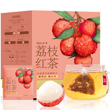 福茗源茶叶花草茶 荔枝红茶 茶包荔枝干红茶水果茶冷泡水喝37.5g15包/盒