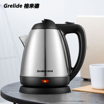 格来德（Grelide）电热水壶 烧水壶1.2L 304不锈钢自动断电防干烧开水壶 WKF-9301 不锈钢色