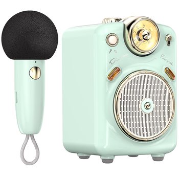 Divoom点音 小魔女蓝牙音箱插卡收音机带麦克风K歌音响家用KTV迷你无线话筒小型音响送女朋友孩童礼物