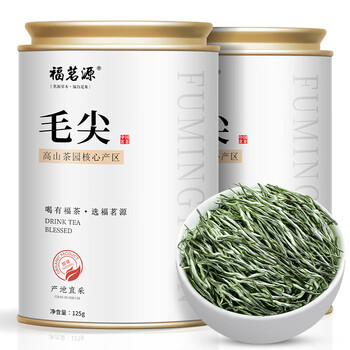 福茗源茶叶绿茶 毛尖茶 浓香明前2025新茶罐装125g春茶嫩芽茶叶自己喝