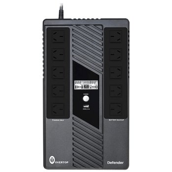 宇泰ups不间断电源 800VA/480W 在线互动式兼容NAS自动关机稳压续航备用电源 OVERTOP系列-Defender800