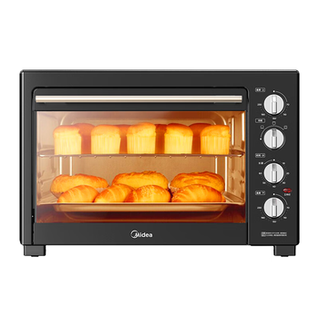 美的（Midea）40L大容量多功能电烤箱家用专业烘焙 上下独立控/温机械操控/四层烤位MG38CB-AA三代