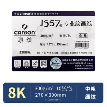 康颂1557系列美院考试专业1557绘画纸8K300g10张美术写生