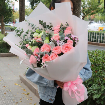 莱一刻七夕情人节鲜花速递19朵红玫瑰花束送女友老婆女神表白生日礼物