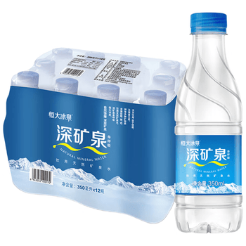 恒大冰泉 饮用天然矿泉水会议办公用水 350ml*12瓶【热门商品】