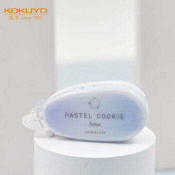 国誉(KOKUYO)点点胶淡彩曲奇·晴空·点状胶黏贴双面胶手工胶带（本体） 海湾蓝蓝1个 WSG-DMV45-06BB