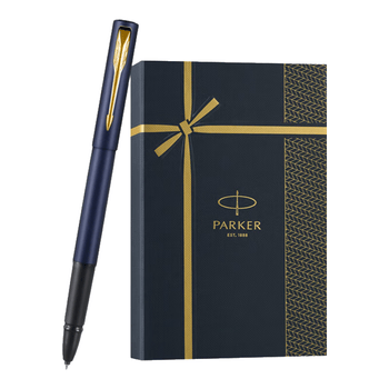 派克（PARKER）签字笔 商务办公专用送礼经典书写礼盒套装 威雅XL逐浪蓝金夹宝珠笔+流光礼盒