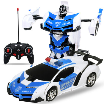 遥控变形车充电遥控车感应变身金刚机器人男孩电动汽车儿童玩具车警车