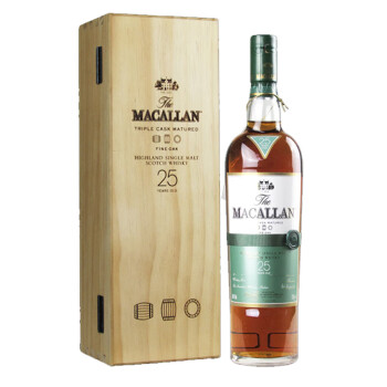 原装进口洋酒macallan麦卡伦单一麦芽威士忌麦卡伦25年黄金三桶700ml