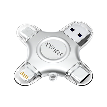 iDiskk512GB MFi认证四合一手机U盘type-c电脑直连存储大容量适用华为安卓苹果15iPhone16照片备份优盘