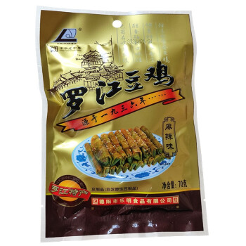 罗江（LUOJIANG） 罗江豆鸡豆皮豆制品麻辣五香豆皮卷素鸡德阳特色零食中华老字号 （金色袋子）麻辣味 70g