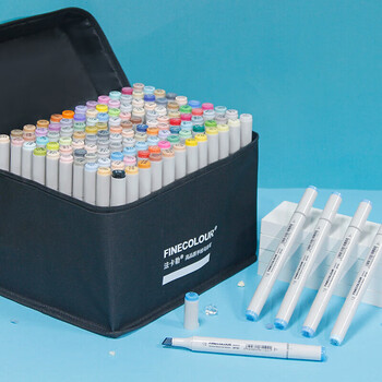 法卡勒（FINECOLOUR）二代马克笔标准120色套装双头酒精油性学生水彩笔绘图手绘设计水彩笔美育