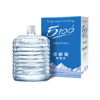 5100西藏冰川矿泉水12L 整箱装 天然纯净大软桶装弱碱性饮用矿泉水
