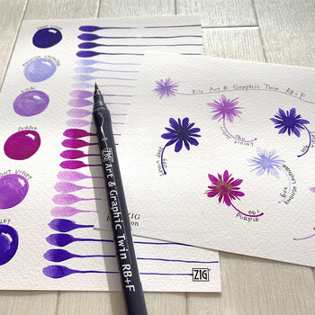 吴竹（KURETAKE）进口ZIG双头水彩笔酒红色软毛硬笔两用单支装TUT-95-023