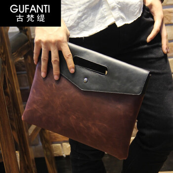 古梵缇（GUFANTI）手拿包男 新款时尚手包手抓包潮流个性文件包gft-gft-1673 咖啡色