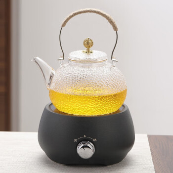 创颐玻璃煮茶壶电陶炉茶具套装锤纹提梁壶加厚耐热烧水泡茶壶煮茶器煮