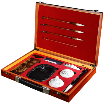 荣宝斋 文房四宝套装 毛笔墨纸砚全套 书法专用成人初学者入门 高档书法收藏精品礼盒 匠心独运