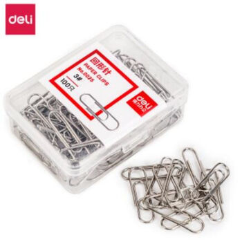 得力(deli)0025银色回形针 曲别针(100枚/盒)10盒装