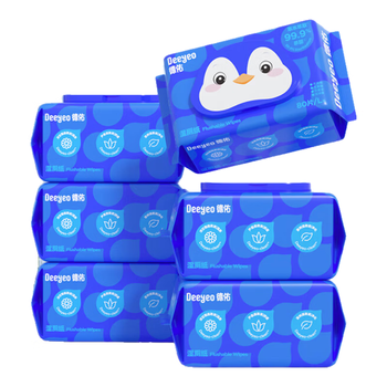 德佑经典款湿厕纸80抽*6包XL码 湿厕卫生纸湿纸巾厕纸 超厚不堵马桶
