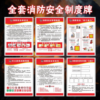 消防安全制度牌消防安全管理制度应急预案提示警示牌超市物业医院工厂