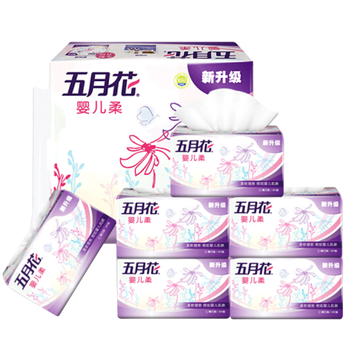 五月花（May Flower）抽纸 2层150抽*6包软抽 柔软亲肤面巾纸 小规格 
