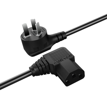 毕亚兹 电脑主机电源线 弯头1.8米 台式机显示器国标品字尾三孔电源连接线插头电饭锅煲热水壶电线 DY08