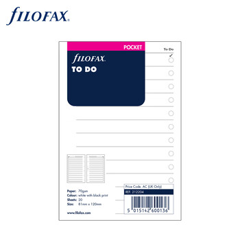 Filofax内页替芯活页记事本替换芯英国进口A7口袋型TODO页212204
