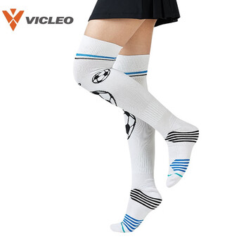 维克利奥（VICLeO） 儿童足球袜过膝青少年毛巾底防滑专业训练长筒袜1363 白色均码