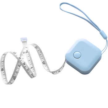 DSB（迪士比）卷尺软尺皮尺 迷你卷尺自动卡位米尺小卷尺量三围钥匙扣伸缩尺子便携 2米蓝色 LT-722