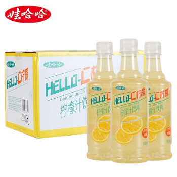 娃哈哈helloc柠檬复合果汁饮料450ml15瓶整箱复合酸甜乳味450ml9瓶