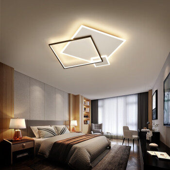 汉宫现代创意LED吸顶灯 黑白三叠环状光源
