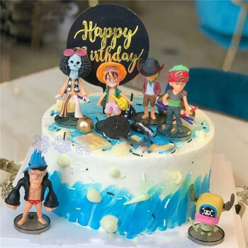 网红海贼王生日蛋糕同城儿童男孩动漫航海王路飞乔巴主题全国北京上海