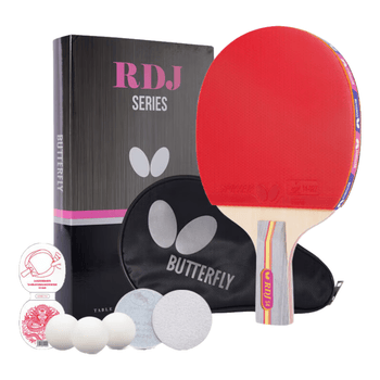 蝴蝶（BUTTERFLY） S四星比赛乒乓球拍成品直拍5层纯木双面反胶