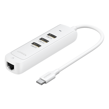 绿联Type-C扩展坞拓展坞网线转接头带千兆网口USB3.0分线器转换集线器通用苹果16MacBook雷电4笔记本