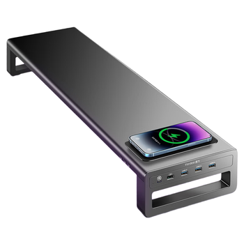 鹿为电脑显示器增高架台式屏幕抬高底座多功能支架RGB电竞桌搭桌面键盘笔记本支架 顶配版ZGJ531-JD