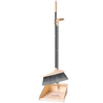 利临极简轻奢扫把簸箕套装梳齿型扫把家用防风笤帚卡其色