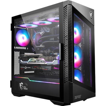 微星（MSI）刀锋100R 玻璃侧透机箱支持ATX主板(显卡竖装/360冷排位/4把ARGB风扇/前置Type-C/ARGB控制器）
