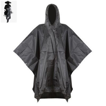 俄军雨衣苏联雨衣骑行登山苏军加厚斗篷隐蔽便携式均码连体雨披pu黑色
