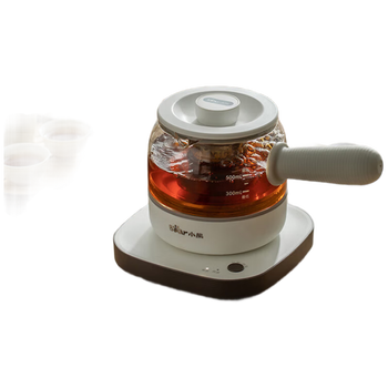 小熊煮茶器 养生壶煮茶壶迷你保温电水壶蒸茶器热水壶花茶壶黑茶304不锈钢0.5L配茶具茶杯ZCQ-A05S1