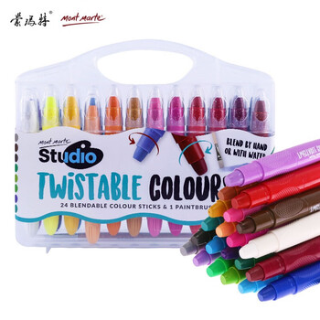 蒙玛特(MontMarte)蜡笔24色油画棒旋转炫彩棒儿童画画涂鸦画笔套装美术水溶性不脏手绘画涂色笔VMMPM0008