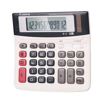 佳能WS-220H双重电源计算器 屏幕可调 12位显示 高精度 便携 商务计算器