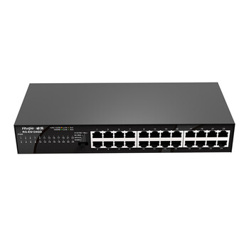 锐捷（Ruijie）RG-ES124GD-E 企业级24口千兆交换机非网管 即插即用分线器 安防办公监控交换器 可上机架