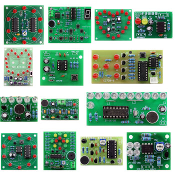 优品沃目电子DIY制作套件新手实训入门焊接练习电路板教学组装电路元器件 15件组合+电池盒