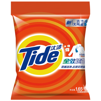 汰渍全效炫白洗衣粉1.65kg+218g*4袋 亲肤去渍 杀菌除螨 新旧包装随机