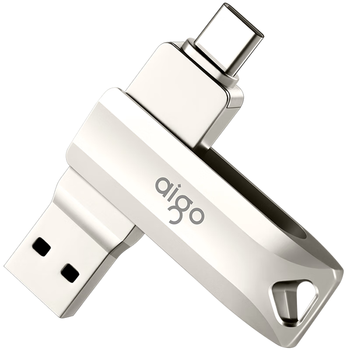 爱国者（aigo）256GB Type-C USB3.2 手机U盘 U351高速读写款银色双接口手机电脑用 新升级读速高达220MB/s优盘